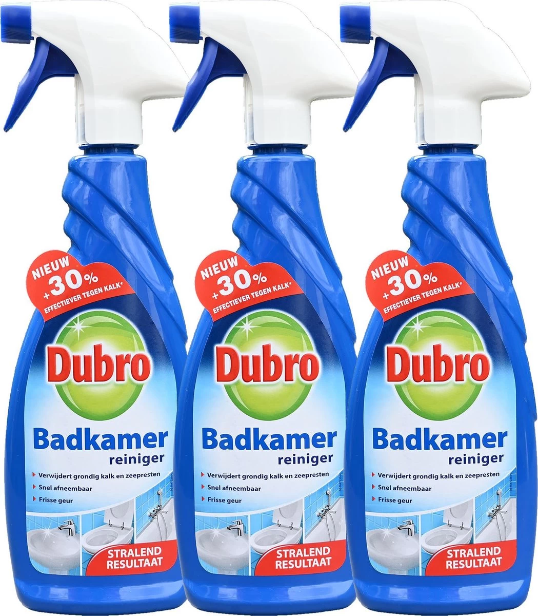 3 X Dubro Badkamer Reiniger - 30% Effectiever Tegen Kalk - Badkamerreiniger - 3 X 650 Ml 3 3 X Dubro Badkamer Reiniger - 30% Effectiever Tegen Kalk - Badkamerreiniger - 3 X 650 Ml