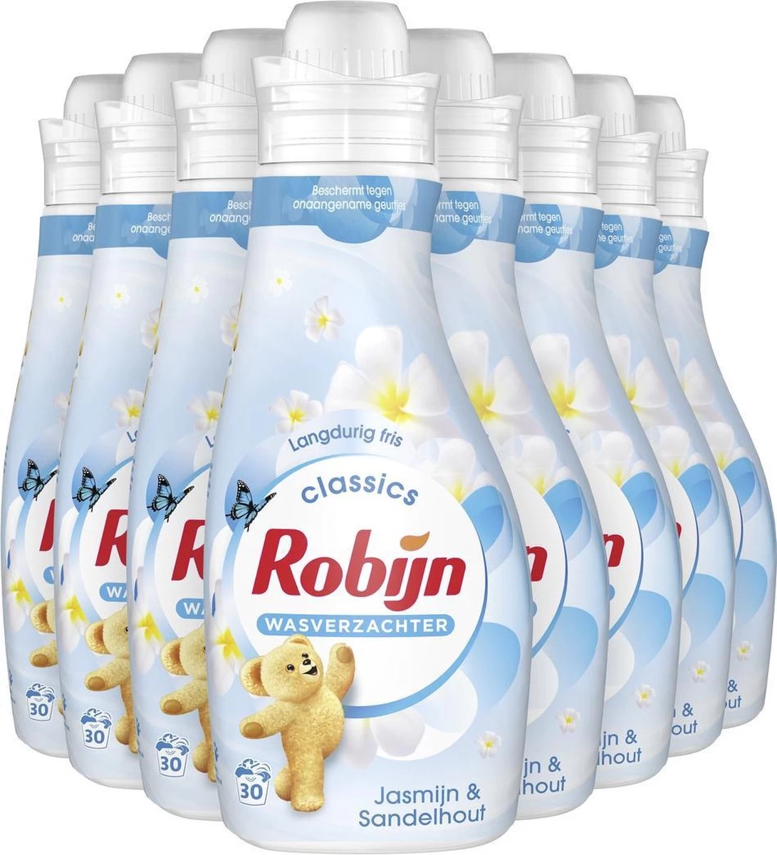 Robijn Jasmijn & Sandelhout Wasverzachter - 8 X 30 Wasbeurten- Voordeelverpakking 3 Robijn Jasmijn & Sandelhout Wasverzachter - 8 X 30 Wasbeurten- Voordeelverpakking