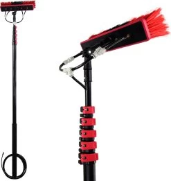 Kibani Telescoop Borstel 9m - Telescoopsteel Ramenwassen - Telescoopsteel Met Borstel - Telescoopsteel - Telescoopsteel Met Waterdoorvoer - Ramenwassen - Raamwisser Met Telescoopsteel - Raamwisser - Telescoopstelen