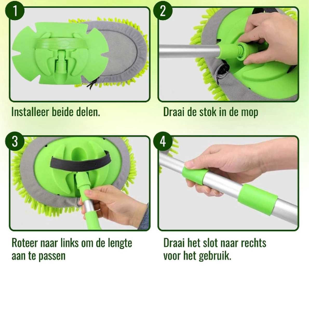 Merkloos Professionele Telescopische Wasborstel + Tonova Pen - Auto Schoonmaakborstel - Anti Slip - Auto, Caravan & Camper - Uitschuifbaar - Groen 7 Merkloos Professionele Telescopische Wasborstel + Tonova Pen - Auto Schoonmaakborstel - Anti Slip - Auto, Caravan & Camper - Uitschuifbaar - Groen - Afbeelding 6