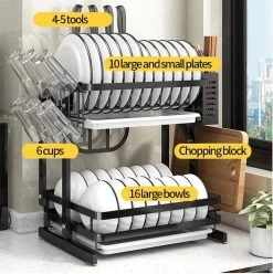 Doogo® Afdruiprek Met Lekbak 2 Laags – Inklapbaar - Muur Hangen Mogelijke - Afwasrek – Met 2 Lekbakken – Extra Accessories Voor Servies En Snijplanken - RVS 21 Doogo® Afdruiprek Met Lekbak 2 Laags – Inklapbaar - Muur Hangen Mogelijke - Afwasrek – Met 2 Lekbakken – Extra Accessories Voor Servies En Snijplanken - RVS -Leven Producten Winkel 1195x1200 4