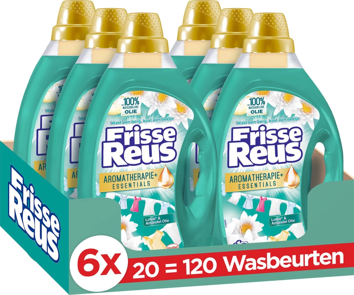 Frisse Reus Lotus Amandel Gel Vloeibaar Wasmiddel - Witte Was - Voordeelverpakking - 120 Wasbeurten 3 Frisse Reus Lotus Amandel Gel Vloeibaar Wasmiddel - Witte Was - Voordeelverpakking - 120 Wasbeurten