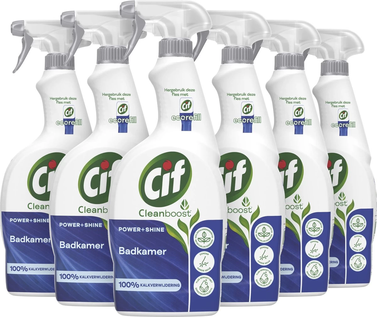 Cif CleanBoost Power & Shine Badkamer Spray - 6 X 750 Ml - Voordeelverpakking 6 Cif CleanBoost Power & Shine Badkamer Spray - 6 X 750 Ml - Voordeelverpakking - Afbeelding 4