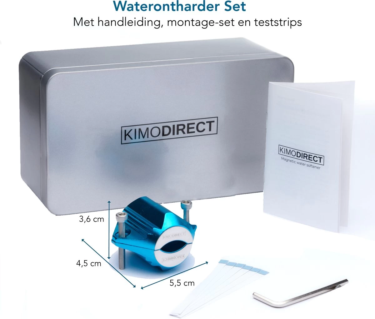 KIMO DIRECT Waterontharder Met 6 Teststrips - Waterontharder - Huishouden Tot 6 Personen - Waterfilter - 7500 Gauss - Blauw 6 KIMO DIRECT Waterontharder Met 6 Teststrips - Waterontharder - Huishouden Tot 6 Personen - Waterfilter - 7500 Gauss - Blauw - Afbeelding 4