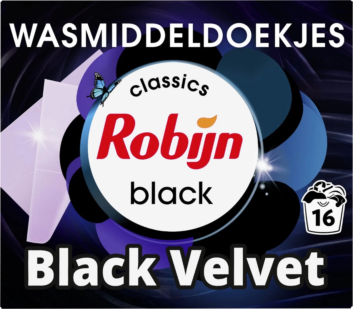 Robijn Classics Black Velvet Wasmiddeldoekjes 16 Wasstrips 3 Robijn Classics Black Velvet Wasmiddeldoekjes 16 Wasstrips