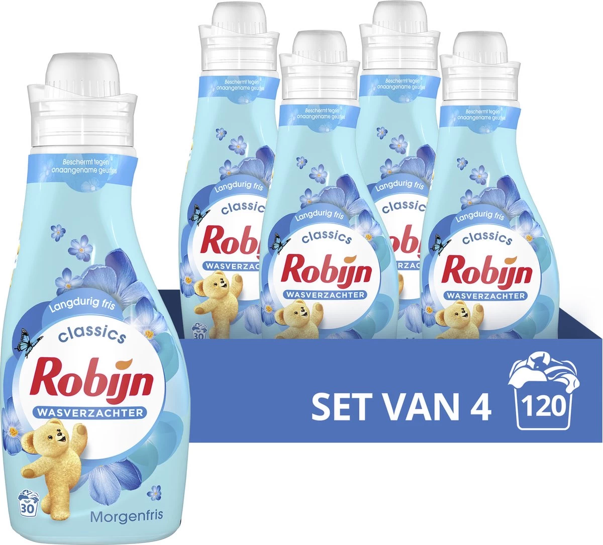 Robijn Classics Morgenfris Wasverzachter - 4 X 30 Wasbeurten - Voordeelverpakking 3 Robijn Classics Morgenfris Wasverzachter - 4 X 30 Wasbeurten - Voordeelverpakking