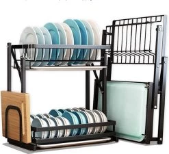 Doogo® Afdruiprek Met Lekbak 2 Laags – Inklapbaar - Muur Hangen Mogelijke - Afwasrek – Met 2 Lekbakken – Extra Accessories Voor Servies En Snijplanken - RVS 17 Doogo® Afdruiprek Met Lekbak 2 Laags – Inklapbaar - Muur Hangen Mogelijke - Afwasrek – Met 2 Lekbakken – Extra Accessories Voor Servies En Snijplanken - RVS -Leven Producten Winkel 1200x1095