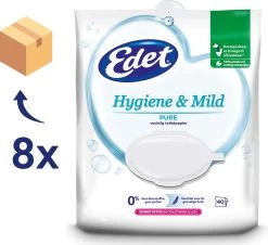 Edet Pure Vochtig Toiletpapier - 8 X 40 Stuks - Halfjaar Voorraad -Leven Producten Winkel 1200x1098