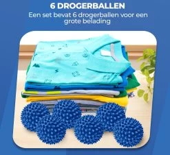Roegaarden Drogerballen - Wasbollen - 6 Stuks - Siliconen - Sneller Droog - Anti-kreuk -Leven Producten Winkel 1200x1100 1