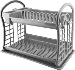 Hoffmans Afdruiprek - 2 Verdiepingen - 47x28x34 Cm - Grijs