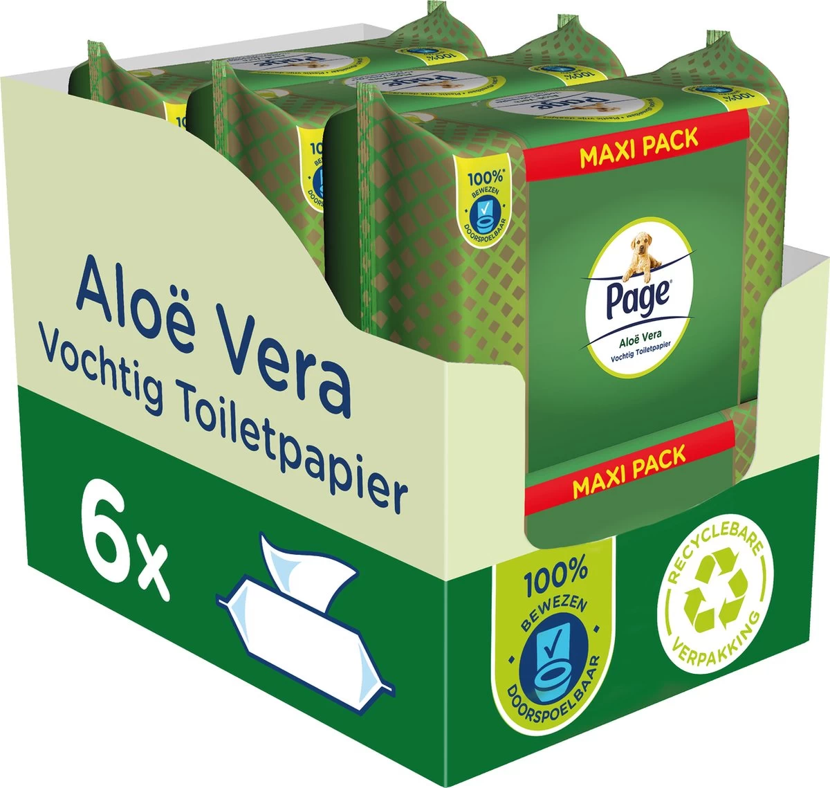 Page Vochtig Toiletpapier - 6 X 74 Stuks - Aloë Vera Maxi Vochtig Wc Papier - Voordeelverpakking 4 Page Vochtig Toiletpapier - 6 X 74 Stuks - Aloë Vera Maxi Vochtig Wc Papier - Voordeelverpakking - Afbeelding 2