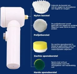 B-care Magic Brush - Elektrische Multifunctionele Schoonmaakborstel - 7 Opzetstukken - Wasborstel - Poetsmachine - Schrobborstel - Handborstel - Werkborstel - Schrobber - Boorborstel - Reinigingsborstel 19 B-care Magic Brush - Elektrische Multifunctionele Schoonmaakborstel - 7 Opzetstukken - Wasborstel - Poetsmachine - Schrobborstel - Handborstel - Werkborstel - Schrobber - Boorborstel - Reinigingsborstel -Leven Producten Winkel 1200x1156 9