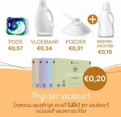 Cosmeau Wasstrips 60 Wasbeurten Lavendel Wasmiddel Wasvellen Wasdoekjes Detergent Sheets Eco Laundry Strips - Biologisch Cosmo Cosmea Kosmo -Leven Producten Winkel 1200x1160 1