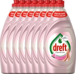 Nieuwe uitgaven 11 Dreft Clean & Care Rose & Satin Afwasmiddel - 8x780ml - Voordeelverpakking