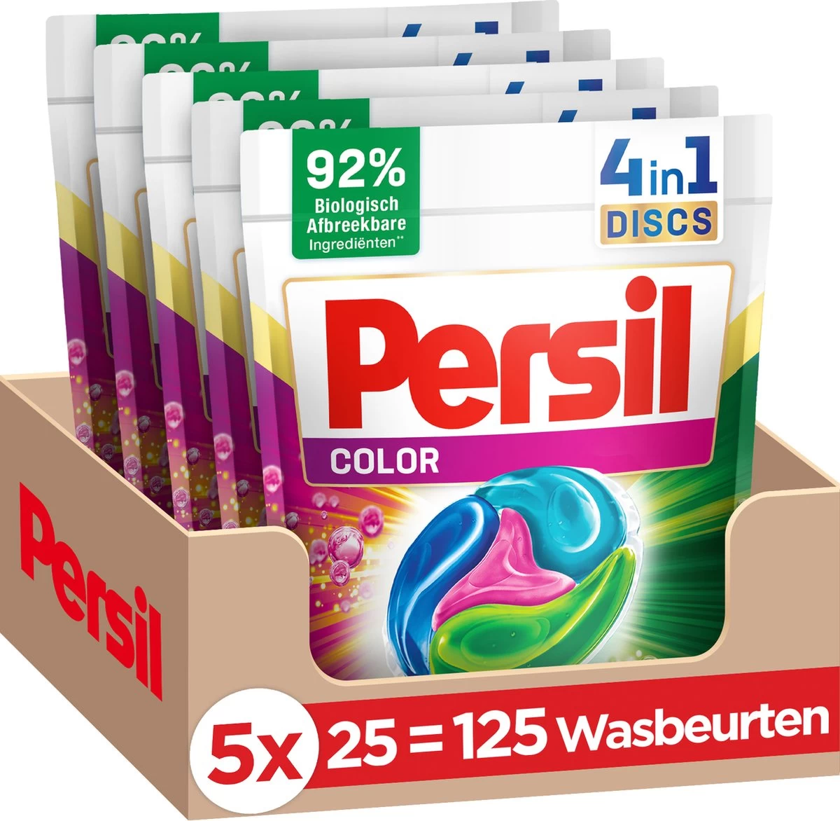 Persil® Persil 4in1 Discs Color Wascapsules - Wasmiddel Capsules - Voordeelverpakking - 5 X 25 Wasbeurten 3 Persil® Persil 4in1 Discs Color Wascapsules - Wasmiddel Capsules - Voordeelverpakking - 5 X 25 Wasbeurten