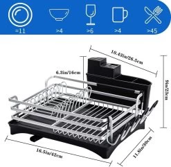Doogo® Afdruiprek Met Bestekkorf En Lekbak Voor Keukenborden En Bestek Afdruiprek Met Draaibare Uitloop -Leven Producten Winkel 1200x1173 2