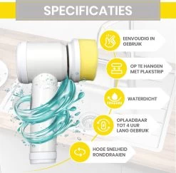 Lenga Elektrische Schoonmaakborstel - 5 In 1 Borstel - Oplaadbaar - Wasborstel - Schoonmaakmiddelen - Schrobborstels 17 Lenga Elektrische Schoonmaakborstel - 5 In 1 Borstel - Oplaadbaar - Wasborstel - Schoonmaakmiddelen - Schrobborstels -Leven Producten Winkel 1200x1179 1