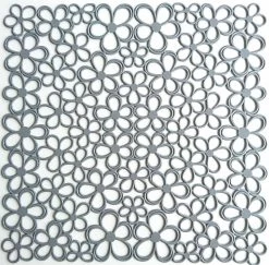 Merkloos Papillon - 2 Stuks Gootsteenmat - Bloem Grijs - 31,5 X 31,5 Cm