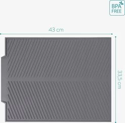 Navaris Siliconen Droogmat Met Afvoer - Aanrecht Droogmat Voor Afwas, Borden, Bestek, Glazen - Grijs 12 Navaris Siliconen Droogmat Met Afvoer - Aanrecht Droogmat Voor Afwas, Borden, Bestek, Glazen - Grijs -Leven Producten Winkel 1200x1184 6