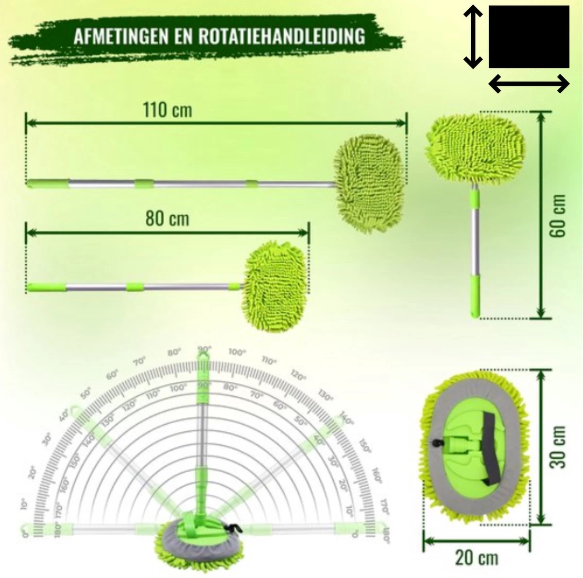 Merkloos Professionele Telescopische Wasborstel + Tonova Pen - Auto Schoonmaakborstel - Anti Slip - Auto, Caravan & Camper - Uitschuifbaar - Groen 4 Merkloos Professionele Telescopische Wasborstel + Tonova Pen - Auto Schoonmaakborstel - Anti Slip - Auto, Caravan & Camper - Uitschuifbaar - Groen - Afbeelding 3