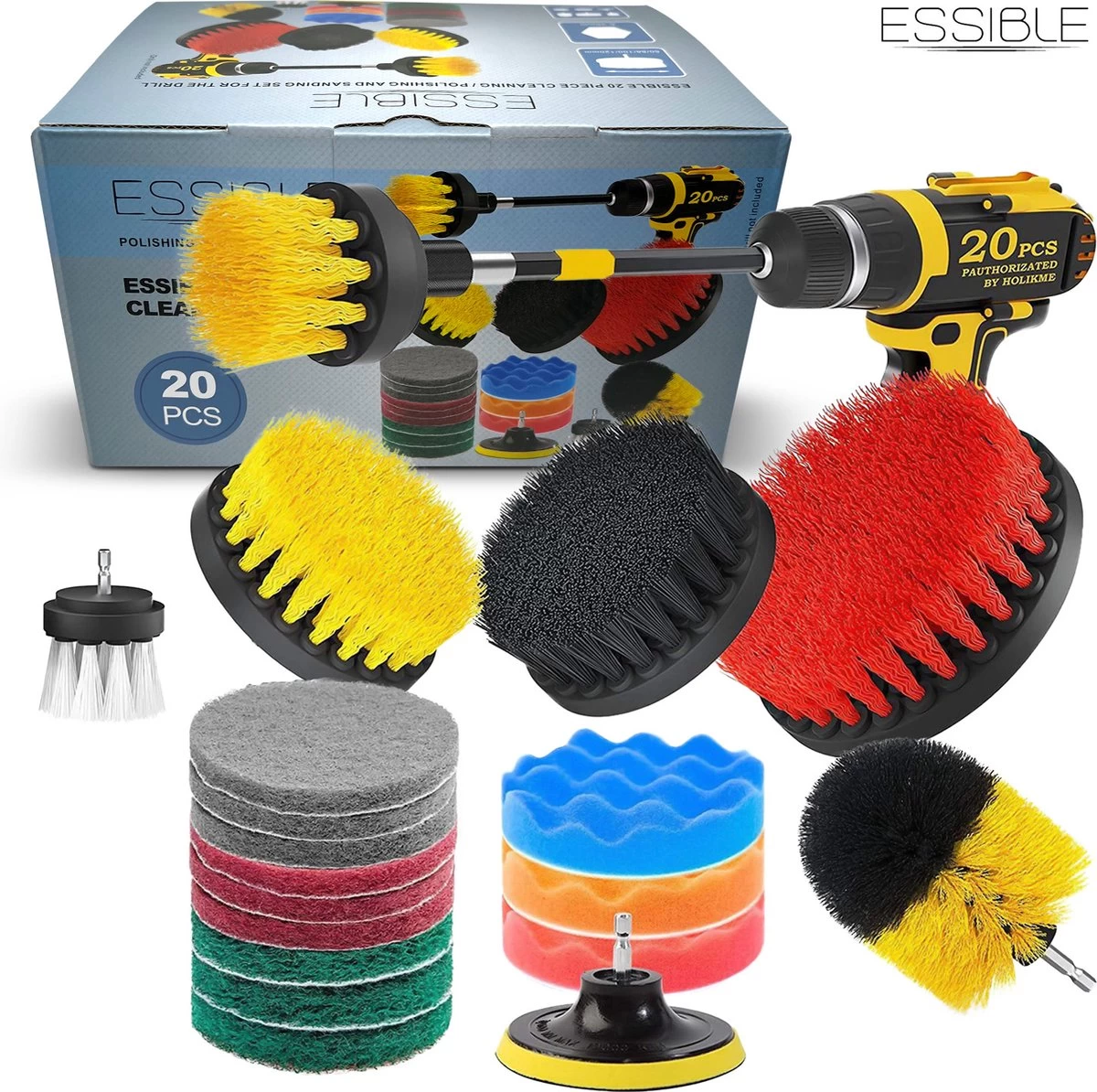 ESSIBLE Borstelboor - Set 20 Stuks - Schrobborstel - Polypropyleen - Borstel Boormachine - Schrobborstel - Schuurborstel - Automatische Reiniging - 20 Delige Borstelset Voor Boormachine 3 ESSIBLE Borstelboor - Set 20 Stuks - Schrobborstel - Polypropyleen - Borstel Boormachine - Schrobborstel - Schuurborstel - Automatische Reiniging - 20 Delige Borstelset Voor Boormachine