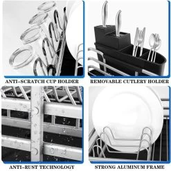 Doogo® Afdruiprek Met Bestekkorf En Lekbak Voor Keukenborden En Bestek Afdruiprek Met Draaibare Uitloop -Leven Producten Winkel 1200x1199 17
