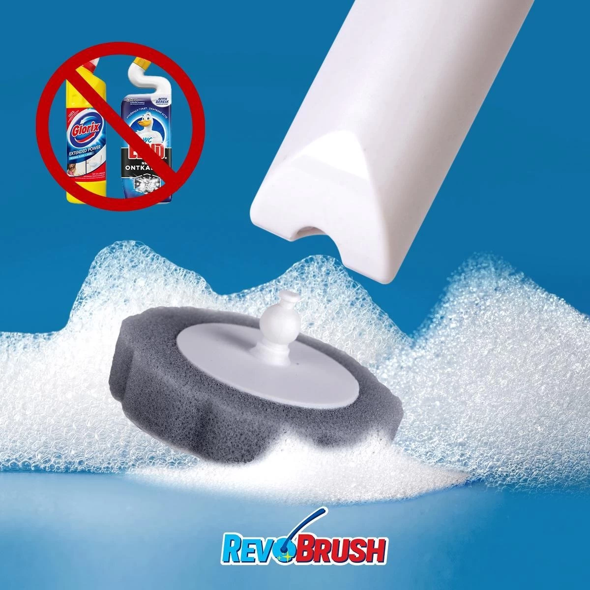 RevoBrush 28x Crystal Clean Foaming Pads Navulling - WC Borstel Met Houder Vrijstaand 7 RevoBrush 28x Crystal Clean Foaming Pads Navulling - WC Borstel Met Houder Vrijstaand - Afbeelding 5