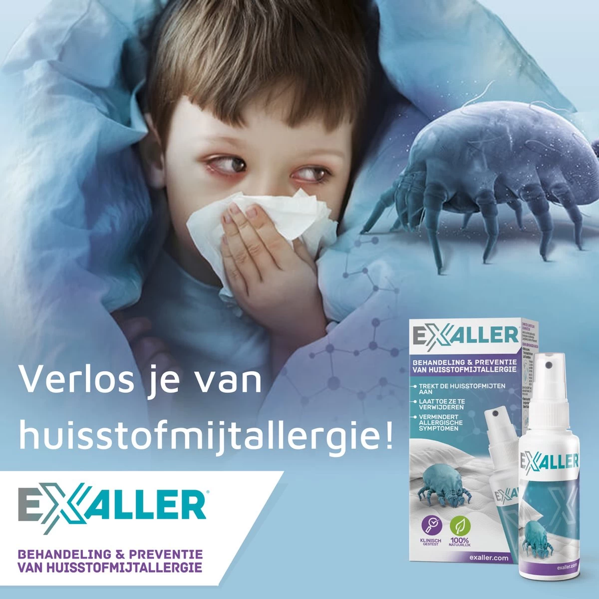 Exaller Anti Huisstofmijt Spray 150ml - 100% Natuurlijk Huismijt Bestrijder - Klinisch Getest - Behandeling En Preventie Van Huisstofmijtallergie 4 Exaller Anti Huisstofmijt Spray 150ml - 100% Natuurlijk Huismijt Bestrijder - Klinisch Getest - Behandeling En Preventie Van Huisstofmijtallergie - Afbeelding 2