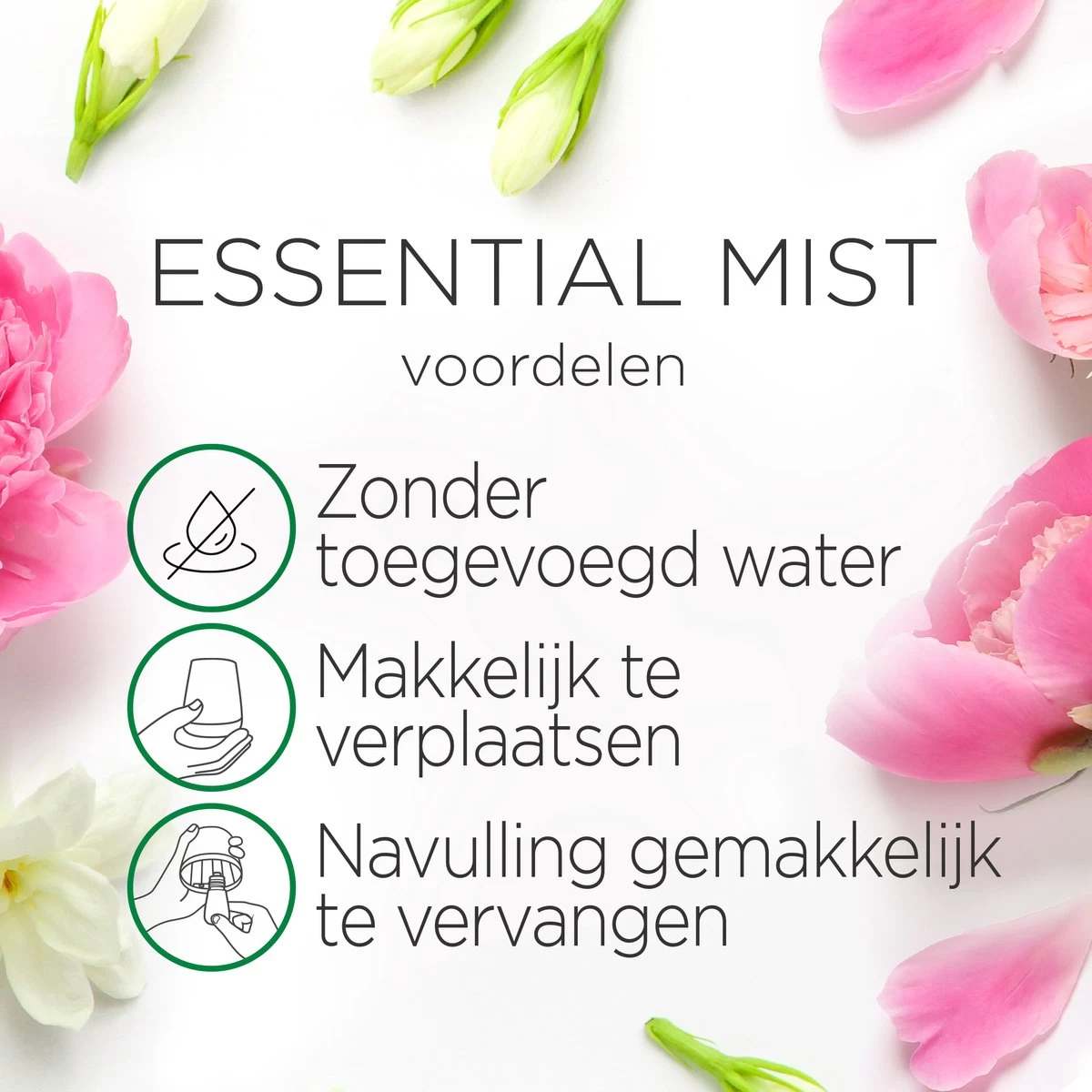 Air Wick Essential Mist Automatische Luchtverfrisser - Verfrissende Pioen En Jasmijn - 3 Navullingen 7 Air Wick Essential Mist Automatische Luchtverfrisser - Verfrissende Pioen En Jasmijn - 3 Navullingen - Afbeelding 5