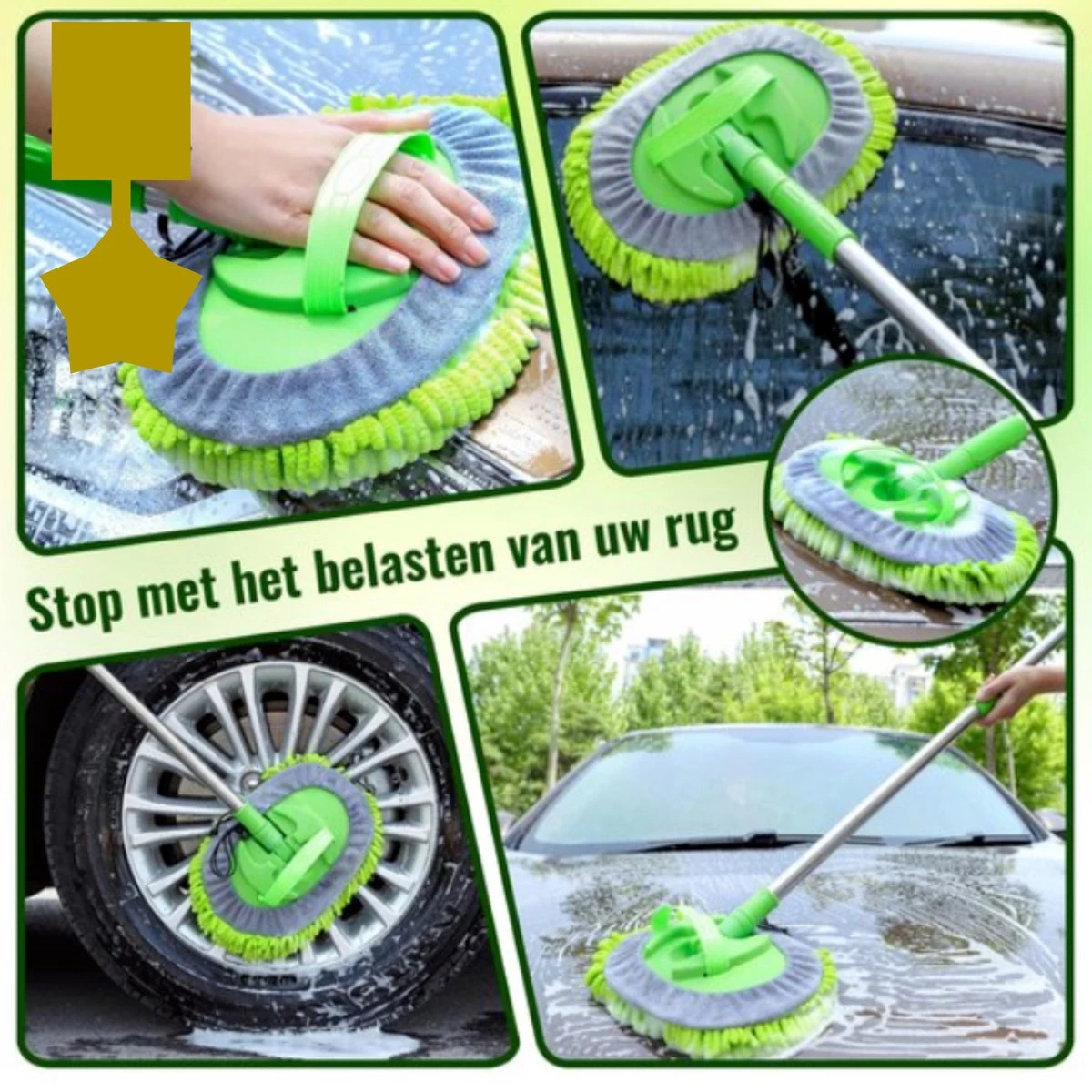 Merkloos Professionele Telescopische Wasborstel + Tonova Pen - Auto Schoonmaakborstel - Anti Slip - Auto, Caravan & Camper - Uitschuifbaar - Groen 6 Merkloos Professionele Telescopische Wasborstel + Tonova Pen - Auto Schoonmaakborstel - Anti Slip - Auto, Caravan & Camper - Uitschuifbaar - Groen - Afbeelding 5