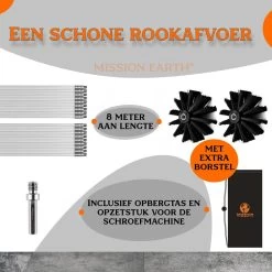 Schoorsteenveegset - 8 Meter - 2 Borstelkoppen - Professioneel - Schoorsteen Borstel - Veegkit - Haardset Voor Houtkachel - Flexibel - Schoorsteenveger - Pelletkachel Accessoires - Schoorsteen Reiniger - Geschikt Voor Boormachines -Leven Producten Winkel 1200x1200 1217