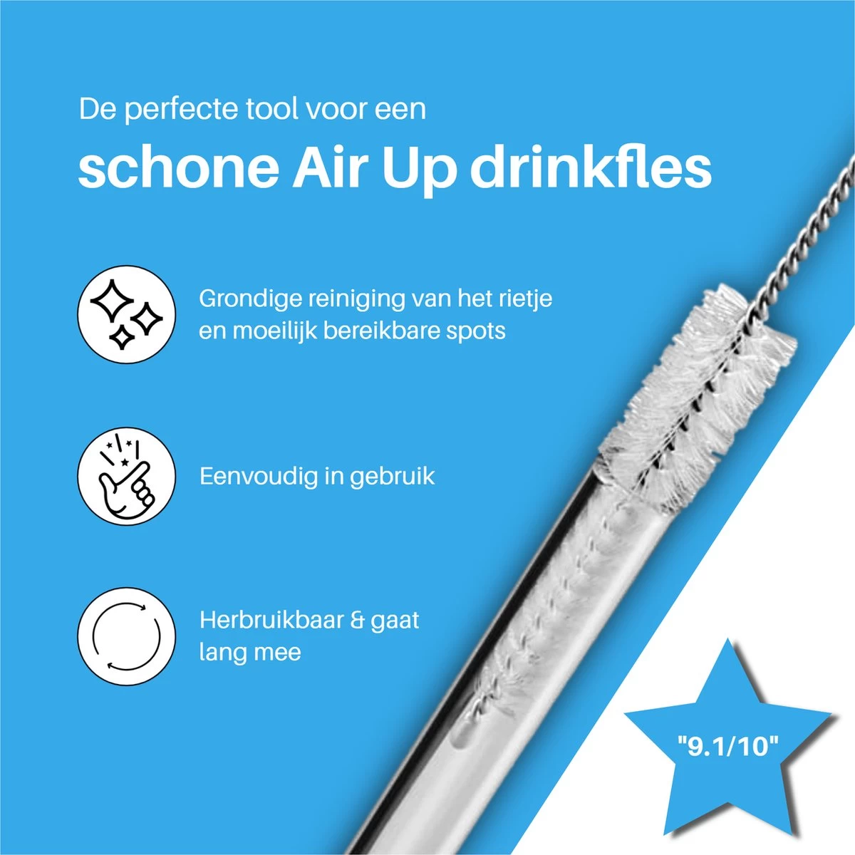 Kalaa Herbruikbare Schoonmaakborsteltjes - 3 Stuks - Reinigingsborsteltjes Geschikt Voor Air Up Drinkfles Starterskit - Rietjes Borstel - Schoonmaakborstel Rietjes 4 Kalaa Herbruikbare Schoonmaakborsteltjes - 3 Stuks - Reinigingsborsteltjes Geschikt Voor Air Up Drinkfles Starterskit - Rietjes Borstel - Schoonmaakborstel Rietjes - Afbeelding 2