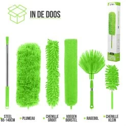 Strex Telescopische Plumeau Set Met Telescoopsteel - 60 Tot 140 Cm - Uitschuifbaar - Flexibel - Microvezel Ragebol - 5-Delige Schoonmaak Set -Leven Producten Winkel 1200x1200 1276