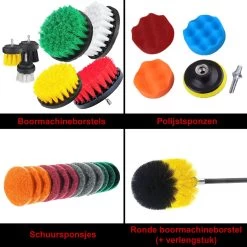 Borstelset Boormachine 25 Delig Per 2 - Schuursponsjes- Schrobborstel - Boorborstel - Schuurborstel - Borstel Boormachine - Schoonmaakborstel - Reinigingsborstel - Tapijtreiniger - Borstelset -Leven Producten Winkel 1200x1200 1361