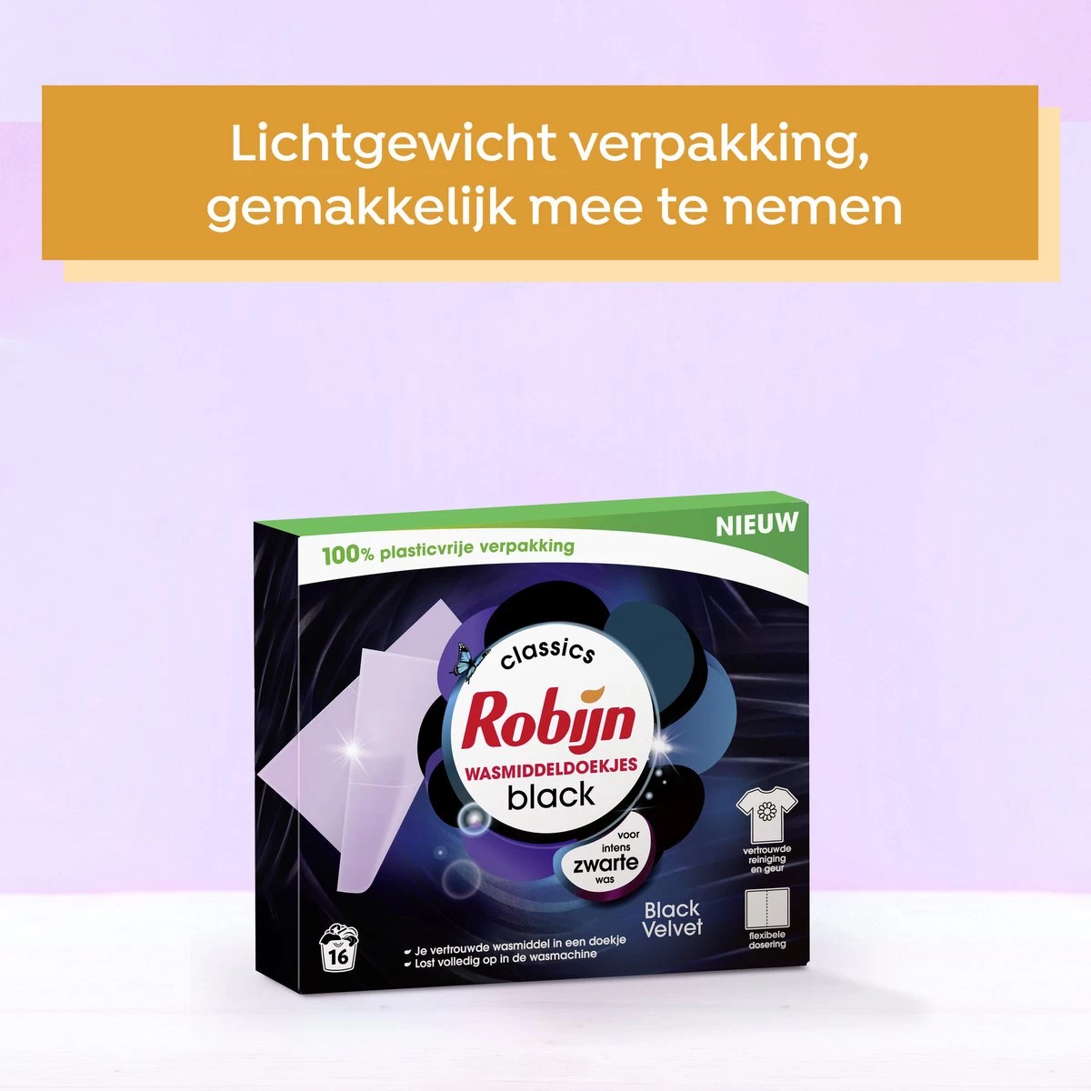 Robijn Classics Black Velvet Wasmiddeldoekjes 16 Wasstrips 6 Robijn Classics Black Velvet Wasmiddeldoekjes 16 Wasstrips - Afbeelding 4