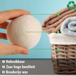 Merkloos Drogerballen Wol XL 6 Stuks - Duurzaam - Wasverzachter - Drogerbollen - Wasdrogerballen - Wasbollen -Leven Producten Winkel 1200x1200 393