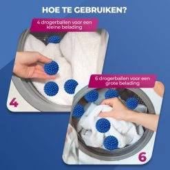Roegaarden Drogerballen - Wasbollen - 6 Stuks - Siliconen - Sneller Droog - Anti-kreuk -Leven Producten Winkel 1200x1200 400