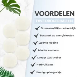 FAVE Drogerballen XL - 6 Stuks - Inclusief Opbergzakje - Wasbol - Wasballen - Doseerbol - Droogballen - Duurzaam -Leven Producten Winkel 1200x1200 459