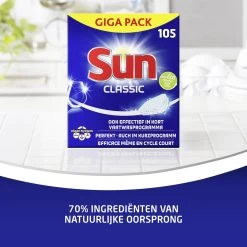 SUN® Sun Vaatwastabletten Classic - 105 Stuks - Voordeelverpakking 20 SUN® Sun Vaatwastabletten Classic - 105 Stuks - Voordeelverpakking -Leven Producten Winkel 1200x1200 662