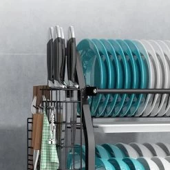 Merkloos Afdruiprek - Afdruiprek Met Lekbak - Afwas - Metaal - Zwart - RVS Afwasrek -Leven Producten Winkel 1200x1200 710