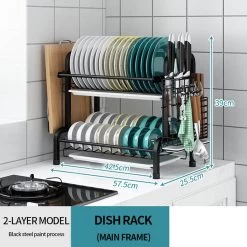 Merkloos Afdruiprek - Afdruiprek Met Lekbak - Afwas - Metaal - Zwart - RVS Afwasrek -Leven Producten Winkel 1200x1200 711