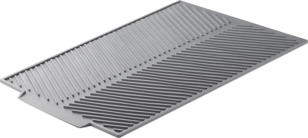 Navaris Siliconen Droogmat Met Afvoer - Aanrecht Droogmat Voor Afwas, Borden, Bestek, Glazen - Grijs