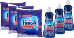 Finish Zout Vaatwaszout 3 Kg + Finish Glansspoelmiddel 3 Stuks