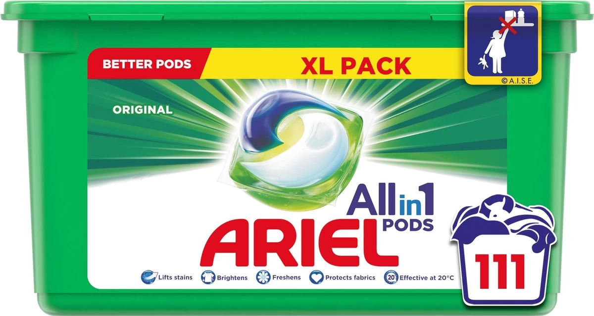 Ariel All In 1 Pods Regular Wasmiddel - Voordeelverpakking 3 X 37 Wasbeurten - Wasmiddel Pods 3 Ariel All In 1 Pods Regular Wasmiddel - Voordeelverpakking 3 X 37 Wasbeurten - Wasmiddel Pods
