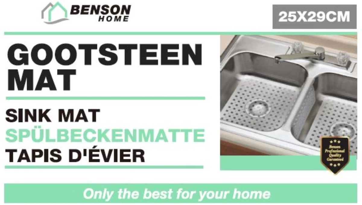 Merkloos Gootsteenmat PVC Vierkant Grijs 28 Cm 4 Merkloos Gootsteenmat PVC Vierkant Grijs 28 Cm - Afbeelding 2