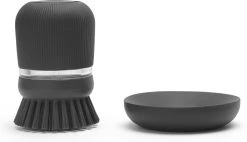 Brabantia Sink Side Afwasborstel - Met Zeepdispenser- Dark Grey -Leven Producten Winkel 1200x688 1