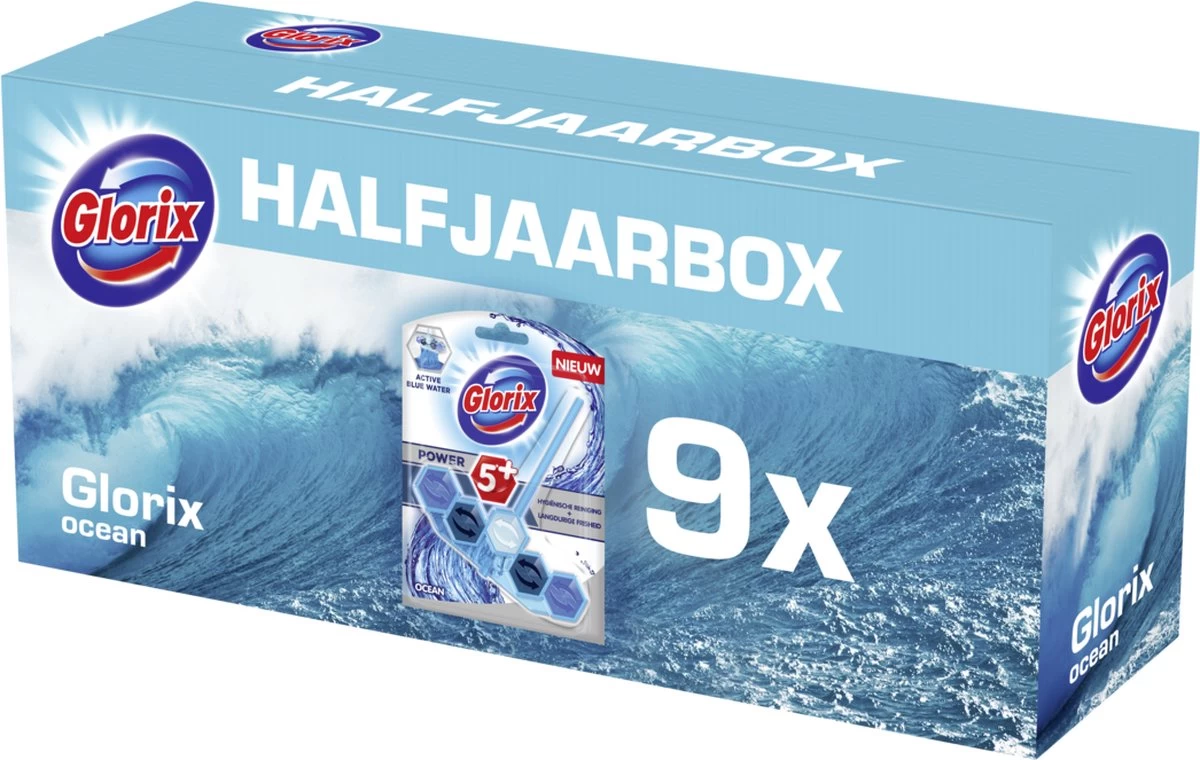 Glorix Power 5 Toiletblokken - Ocean - 9 Stuks - Halfjaarbox - Voordeelverpakking 9 Glorix Power 5 Toiletblokken - Ocean - 9 Stuks - Halfjaarbox - Voordeelverpakking - Afbeelding 7