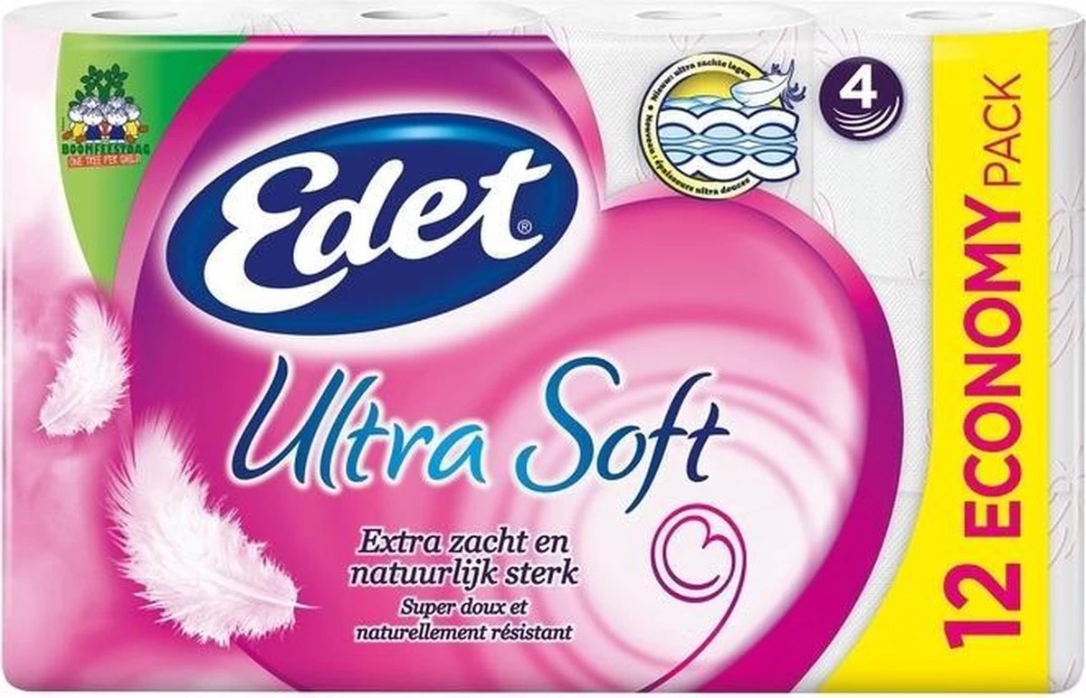 Edet Toiletpapier Ultra Soft 4 Laags 12 Rollen 4 Edet Toiletpapier Ultra Soft 4 Laags 12 Rollen - Afbeelding 2