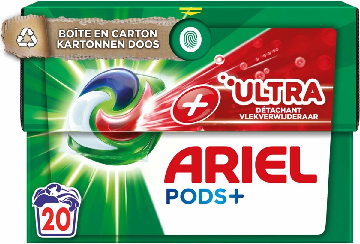 Ariel Wasmiddel Pods +Ultra Vlekverwijderaar - 4 X 20 Wasbeurten Voordeelverpakking 6 Ariel Wasmiddel Pods +Ultra Vlekverwijderaar - 4 X 20 Wasbeurten Voordeelverpakking - Afbeelding 4