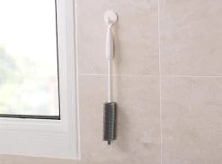 Merkloos Flessenborstel - Siliconen - Schoonmaak - Baby - Bidon - Dopper - Flessen - Reiniger - Wit - Grijs - Glazen - Borstel -Leven Producten Winkel 1200x891